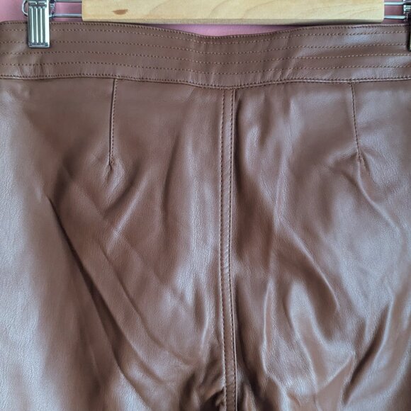 High Rise Wide Leg Vegan Leather Pant - Picture 4 of 6